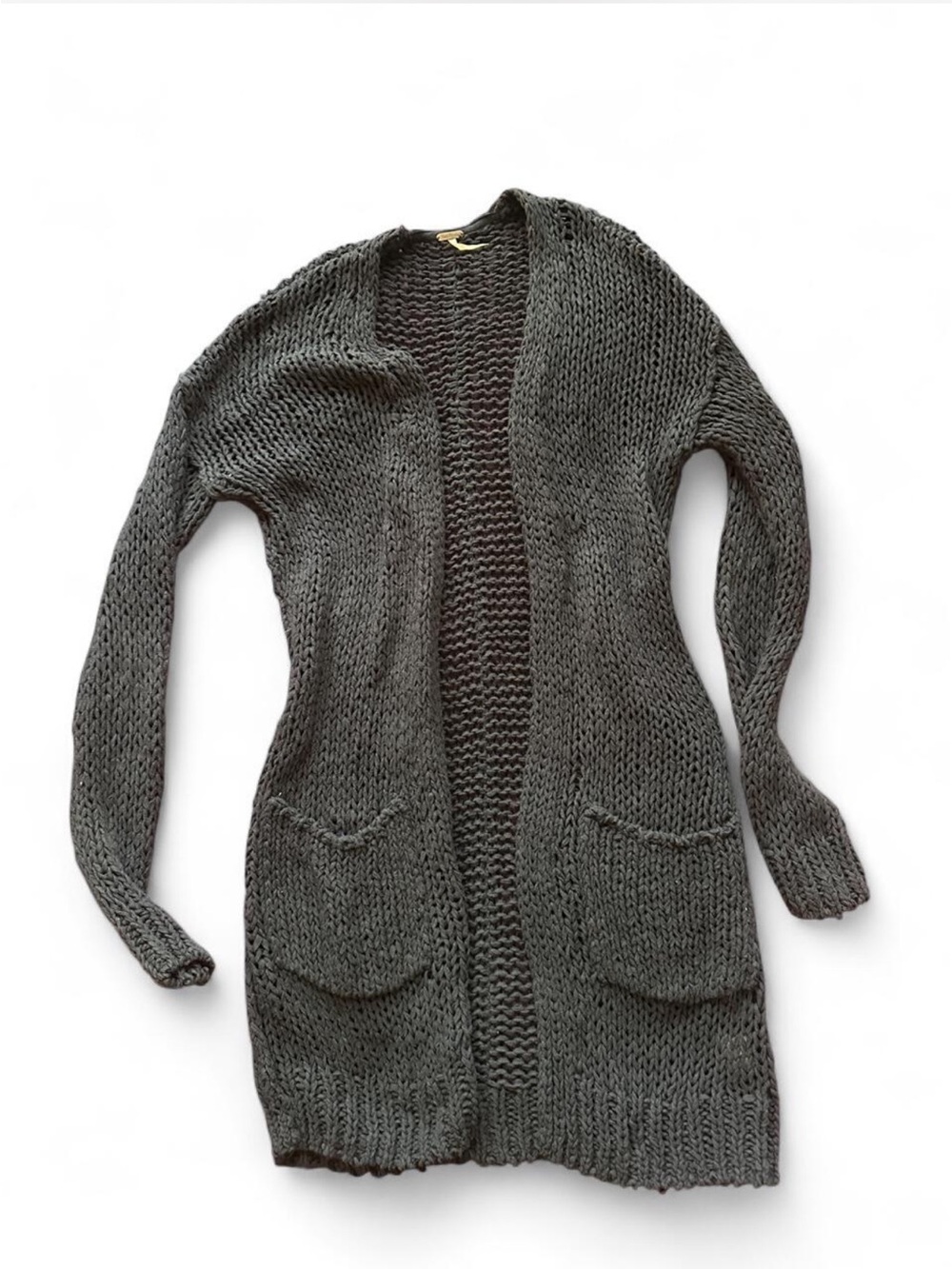 Free people navy blue chunky knit duster long cardigan with pockets #knitwear #c